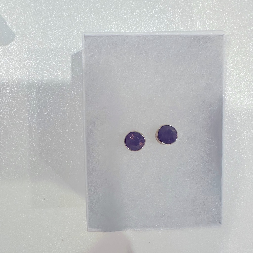 Coach Purple Crystal Stud Earrings